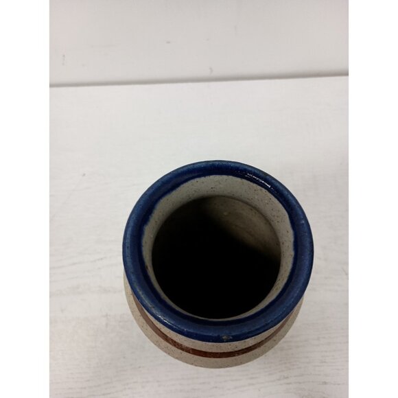 VTG Tonala Pottery Stoneware Hand Painted Floral Bird Vase Mexican Folk Art - Picture 3 of 9